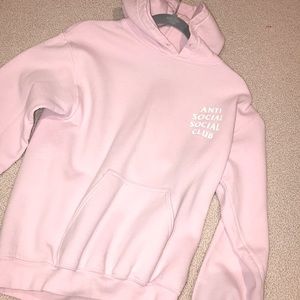 anti social social club hoodie pink
